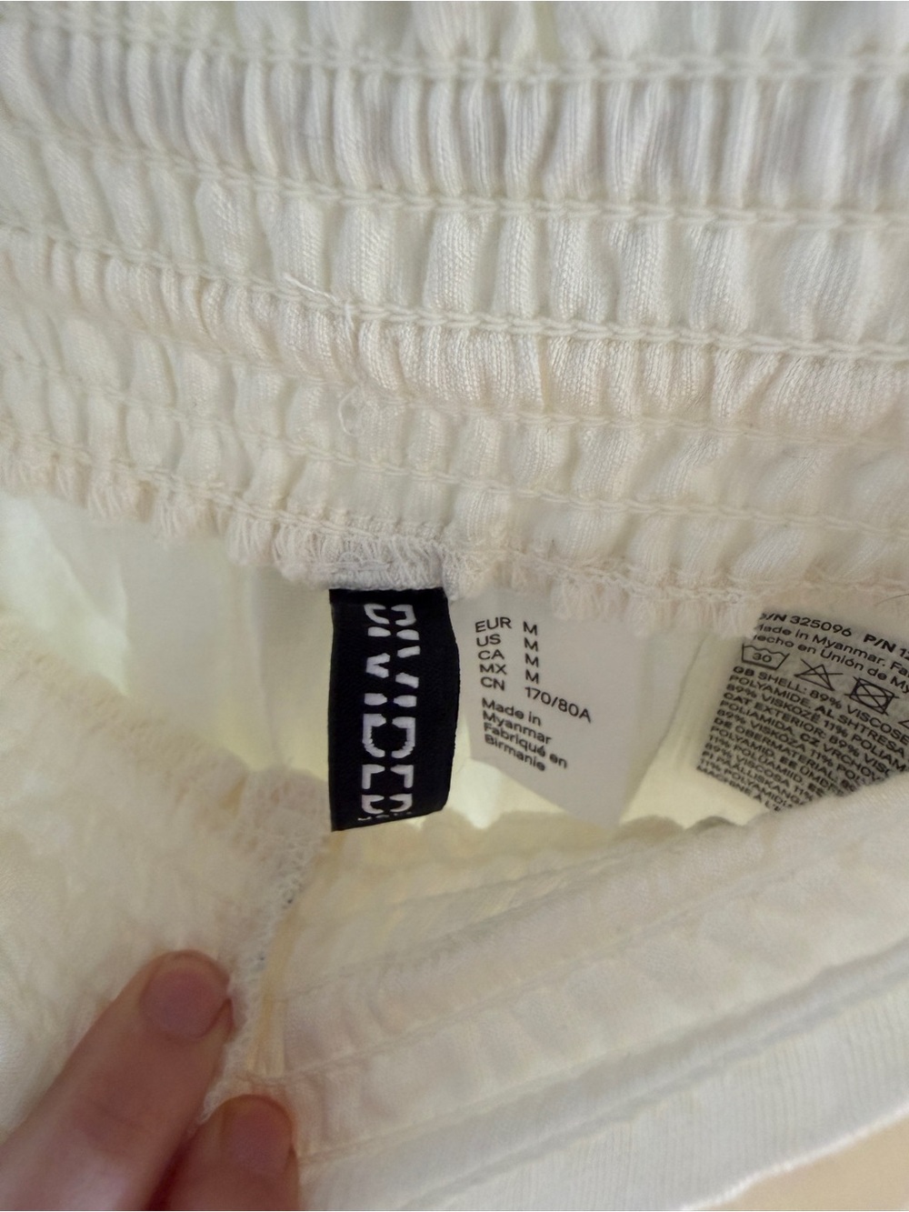 Women's Cream Ruffled Pants with Drawstring Waist - Picture 4 of 6